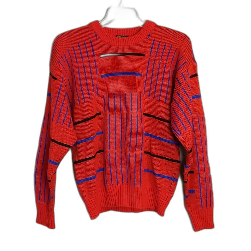 Eagle Sport Red Blue Black Sweater Women's L VINTAGE